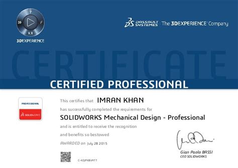 SOLIDWORKS: Become a Certified Professional Today (CSWP).